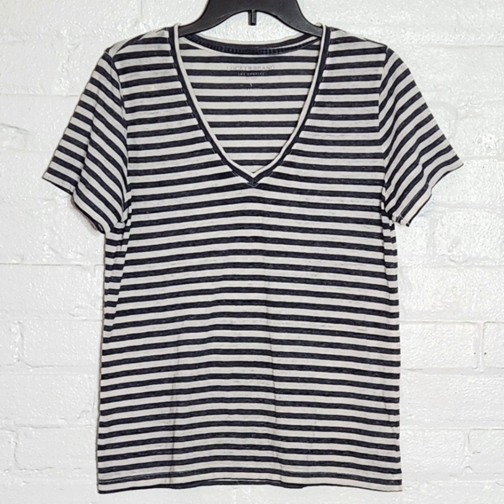 Lucky Brand Striped V-Neck Top